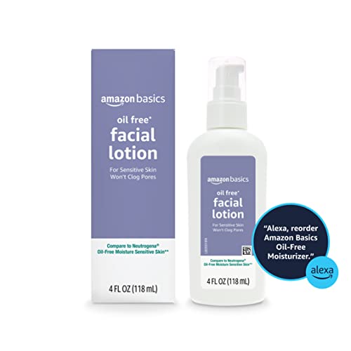 Amazon Basics Oil-Free Facial Moisturizer for Sensitive Skin, 4 oz (Pack of 3)
