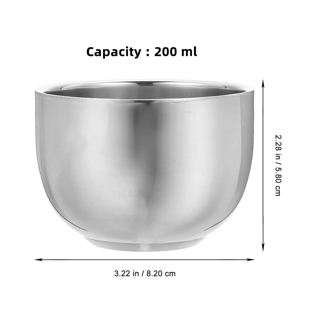 OUNONA Double Layer Stainless Steel Shaving Soap Bowl Set for Men 3.22 Inch Heat Insulated Shave Cup for Smooth Lather and Efficient Shaving