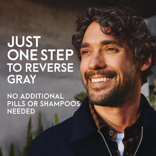 Just for Men Gray Reverse Daily Hair Serum, Gradually Reduces Gray Hair, Easy Dye-Free Serum, Travel Friendly, 1.7oz