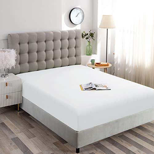Ghooss Queen Size Fitted Sheet, Soft Microfiber, Deep Pocket