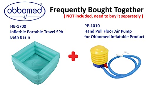 OBBO MED Foldable Travel Foot Bath Basin Tiffany Green – Portable Foot Soak Spa with Inflatable Size 16.5" x 16.5" x 7"
