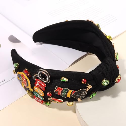 Afro Queen Knotted Headband - Black C African Print Hair Accessory