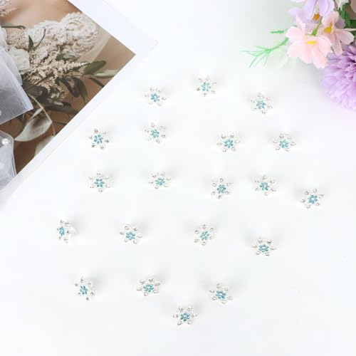 YISSION Mini Rhinestone Snowflake Hair Clips - 20 Piece Set