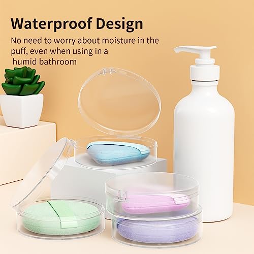 Freeasy Makeup Puff Case Set - 4 Protective Containers for Travel
