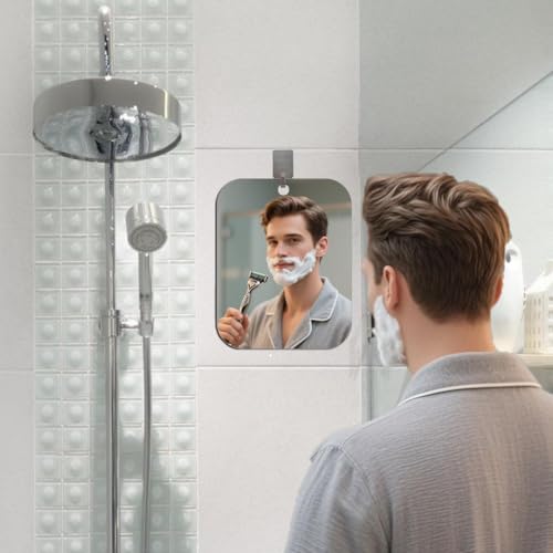 Fogless Shower Mirror for Shaving 9.4" x 7.4" - Shatterproof Wall Mount Mirror