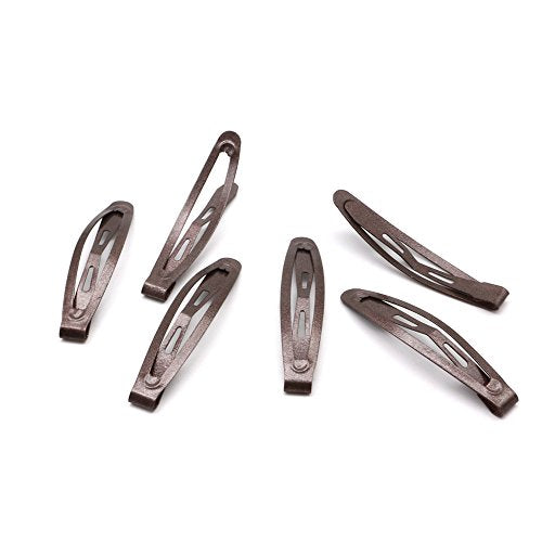 KWONG Brown A Mini 4.5cm/1.77in Hair Clips 20PCS Slim Snap Barrettes for Women & Girls