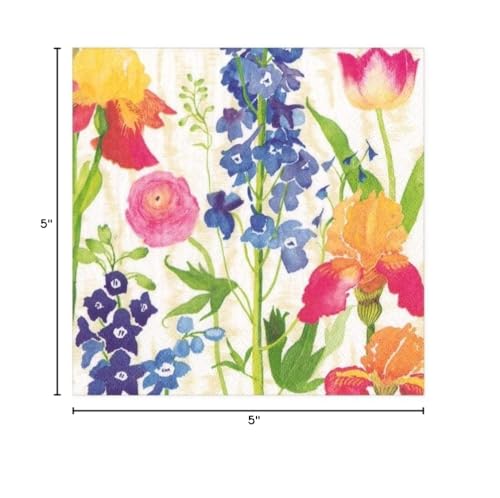 Caspari Summer Garden Paper Cocktail Napkins - 20 Pack, Eco-Friendly
