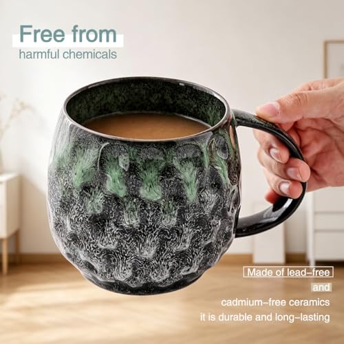 20oz Cyan Coffee Mug with Oversized Handle - Gift-Ready Ceramic Cup