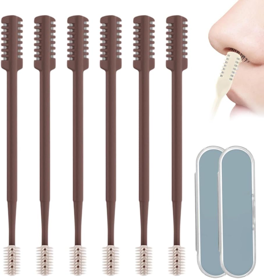 Nasal Hair Remover Tool - 360° Rotating Portable Manual Cutter | Travel Essentials, 3 PCS, Beige