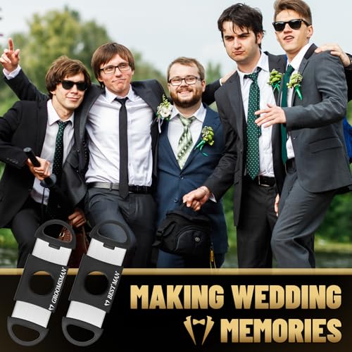 Booson 8-Piece Groomsmen Gift Set - Stainless Steel Cutters for Wedding Party