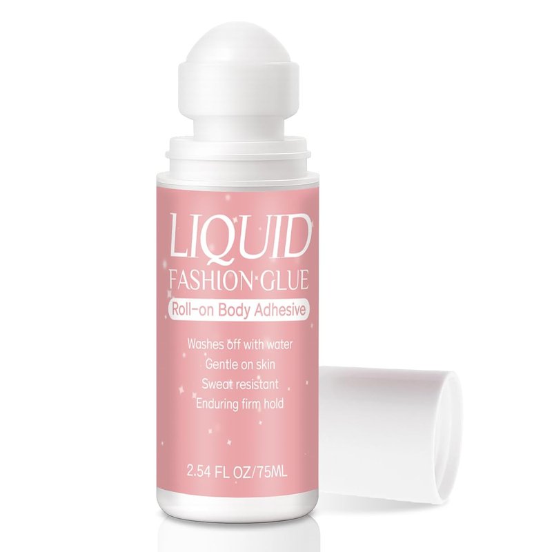 Body Glue Roll-On for Clothes & Skin - Sweat Resistant, Long-Lasting Adhesive | 2.54 Oz for Dancers & Costumes