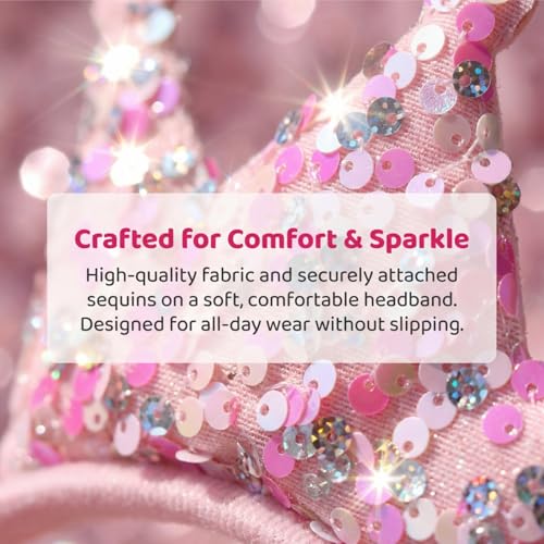 12 Pack Princess Crown Headbands with Glitter Sequins
