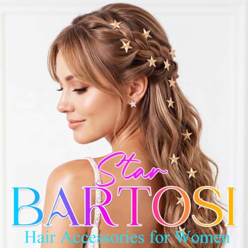 Gold Spiral Star Hair Clips Set of 5 for Women & Girls - Decorative Hair Accessories