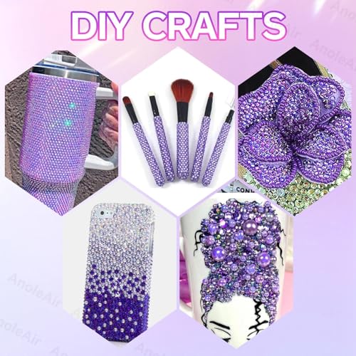26000PCS Purple Resin Rhinestones Bedazzling Kit for Crafting