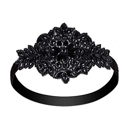 1920s Great Gatsby Flapper Headband – Lovfingu 05black Art Deco Bridal Hair Clip