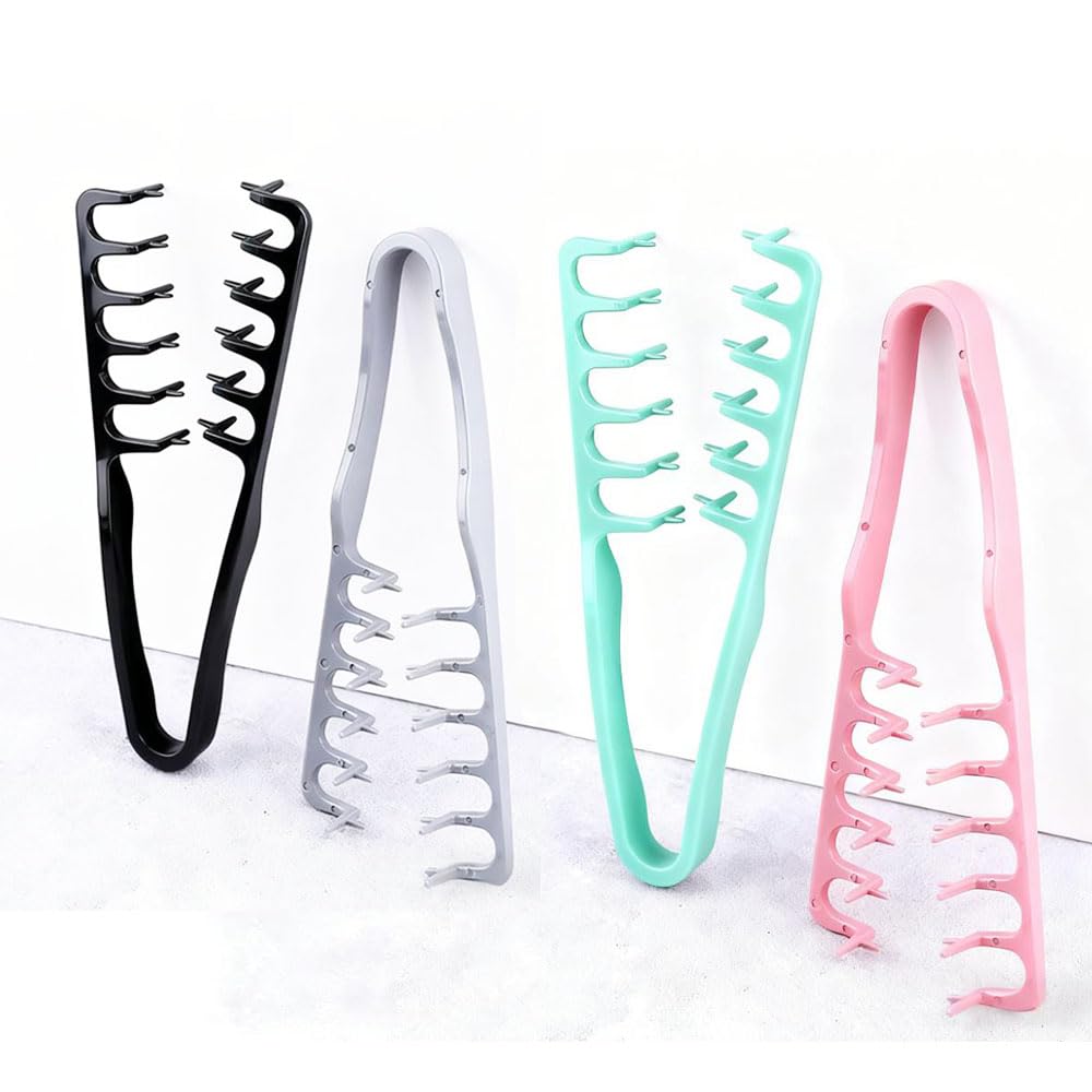 Texture Comb Set - Wide & Fine-Tooth Volumizing Hair Styling Tool | Anti-Frizz Brush for All Hair Types (Black & Gray)