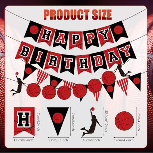 Basketball Birthday Party Decorations Set with Banner & Backdrop