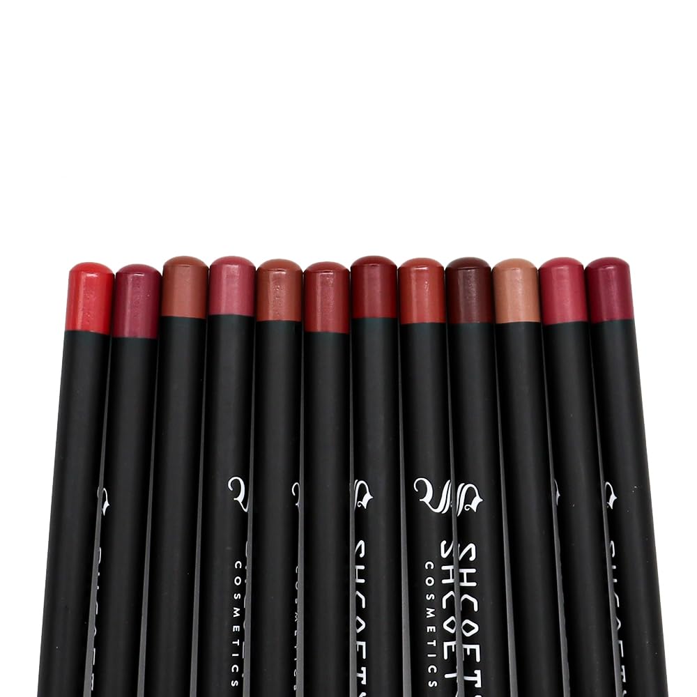 Matte Lip Liner Set - 12 Long-Lasting Waterproof Colors | High Pigment Velvet Finish