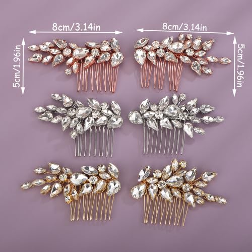 Teyglen Gold Rhinestone Wedding Hair Comb – Bridal Hair Accessory