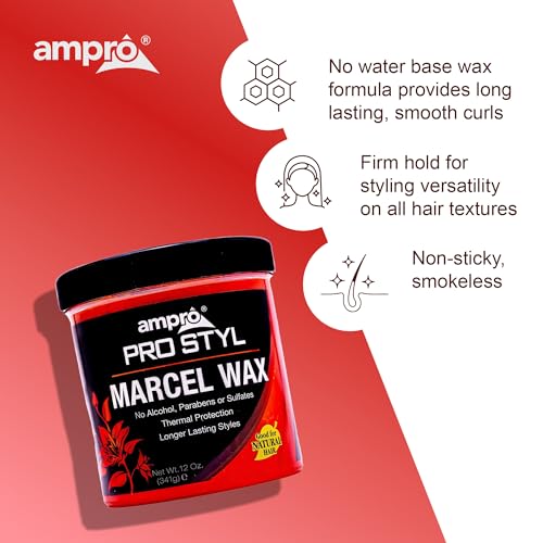 AmPro Marcel Wax for All Hair Types - Long Lasting Hold, Unscented 12 oz