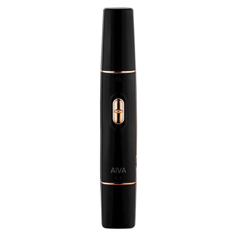 SPA SCIENCES - AIVA Deluxe – Patented Dual 2-in-1/Double Sided Facial Hair Remover & Eyebrow Trimmer USB Rechargeable with Built-in LED Lights & 2 Extra Replacement Heads