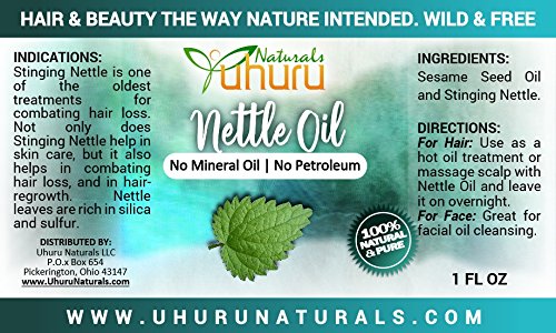 Uhuru Naturals Original Nettle Hair Growth Oil (1 oz) – Natural Remedy for Thinning Hair