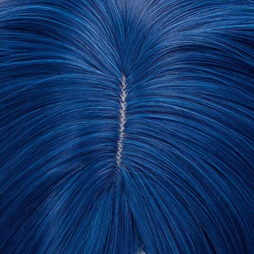 FALAMKA Short Bob Wig with Bangs - Dark Blue Synthetic Cosplay Hair