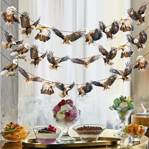 Bald Eagle Party Banners - 3pcs Eagle Decorations for 4th of July