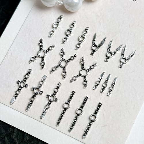 100 Pcs Metallic Punk Belt Nail Charms - 3D Rhinestones for Nail Art