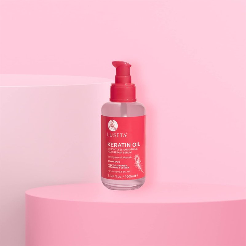 Luseta Keratin Hair Oil Serum - Strengthening Treatment for Color-Treated & Damaged Hair | 3.38 oz, Sulfate-Free