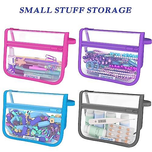 Olanmark Pink 2 Pack TSA Approved Travel Toiletry Bags - Quart Size Clear Cosmetic Organizer