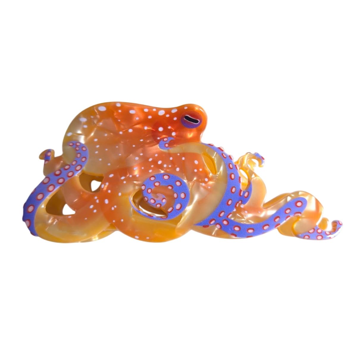 Funny Octopus Hair Clips - Novelty Acetate Claw Clip for Women | Light Pink Small Size