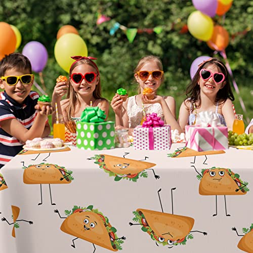 Mexican Taco Print Tablecloth - 53"x98" Rectangular Party Cover