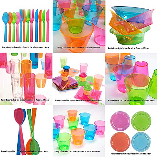 12-Ounce Assorted Neon Plastic Party Cups - 20 Count