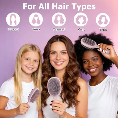 2-in-1 Detangling Brush & Scalp Massager for All Hair Types