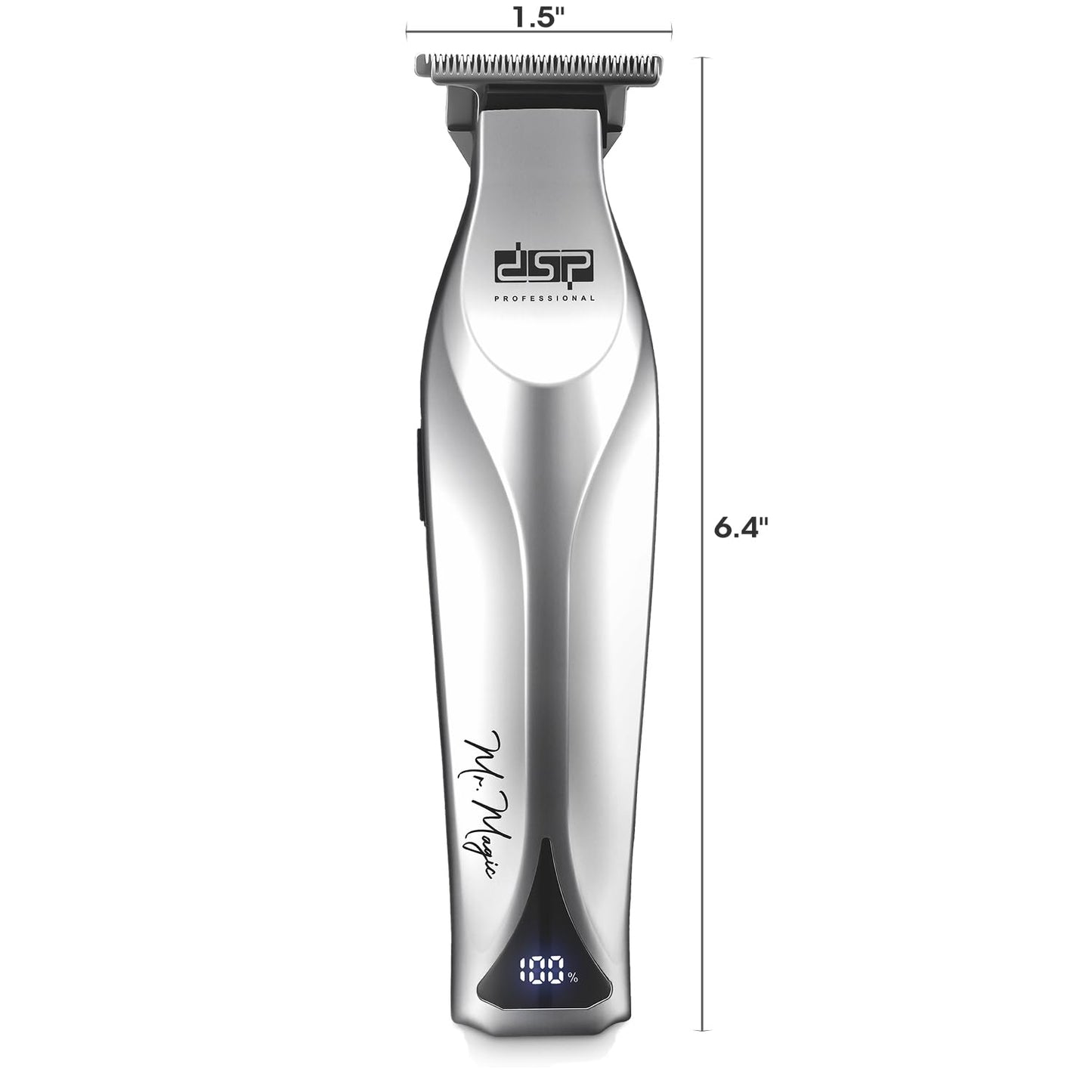 DSP Professional Trimmers for Barbers, T Blade Beard Trimmer for Men, Cordless Zinc Alloy Material Edgers Trimmer (Silver)