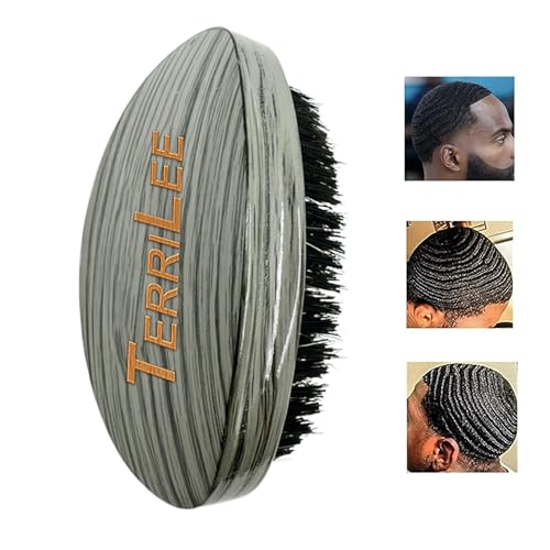 Terrilee Palm Wave Brush - Curved Medium Boar Bristle 360 Wave Brush