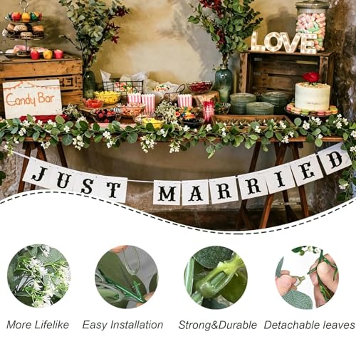 Artificial Eucalyptus Garland - 2 Pack for Wedding & Home Decor
