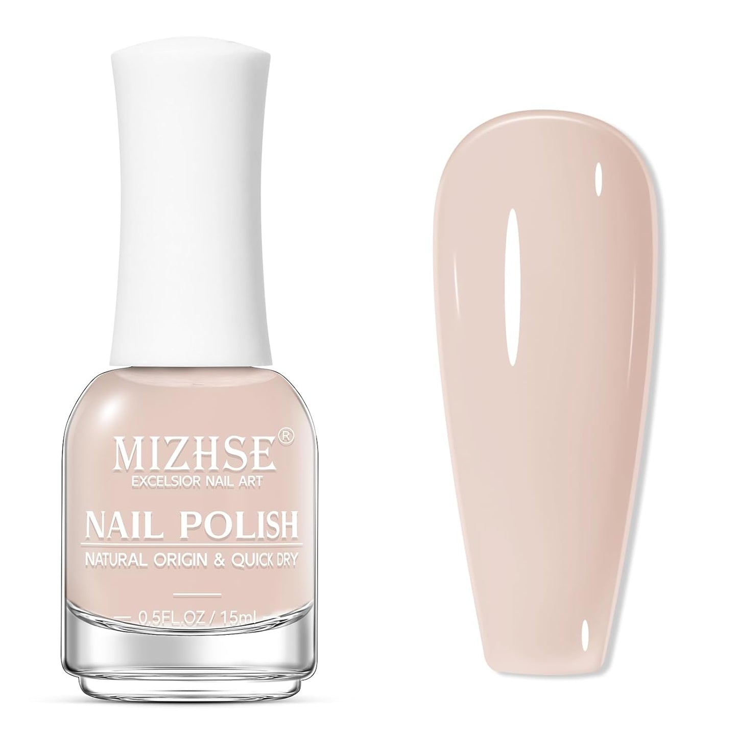 MIZHSE Quick Dry Hot Pink Nail Polish - Non-Gel Air Drying, 15ml Glossy Finish for DIY Manicure