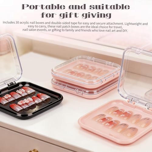 30pcs Press On Nail Packaging Boxes with Adhesive Tape for Display