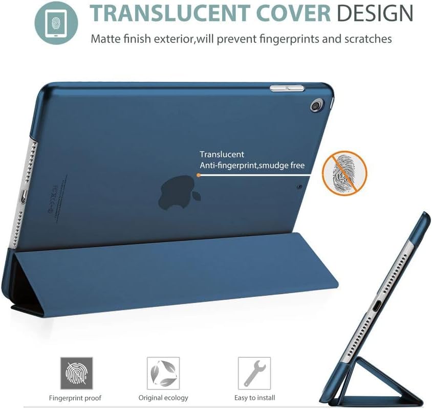 iPad 9th/8th/7th Generation Case | Slim Smart Cover with Translucent Hard Shell - 10.2 Inch, Black
