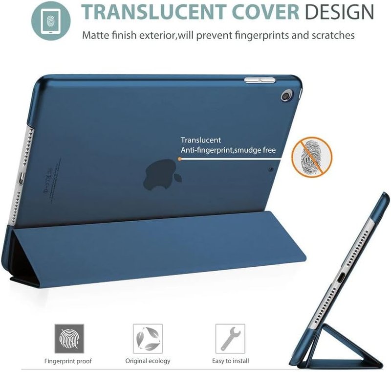 iPad 9th/8th/7th Generation Case | Slim Smart Cover with Translucent Hard Shell - 10.2 Inch, Black