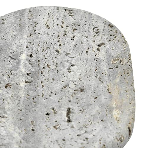 Grey Travertine Soap Dish - Elegant Bathroom Accessory