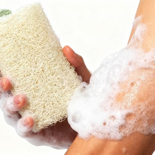 HVB Natural Loofah Exfoliating Bath Sponge - Pack of 4