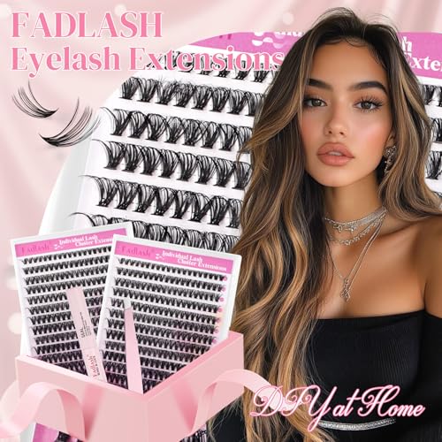 FADLASH Eyelash Clusters Kit - 560PCS Natural 40D D Curl 8-16mm