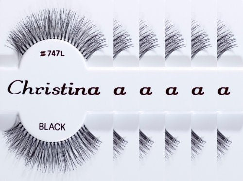 Christina 747L False Eyelashes - Natural Volume Lashes, 6-Pack Set