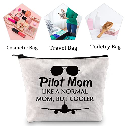 Pilot Mom Like a Normal Mom but Cooler Makeup Bag - Pilot Mom Variation MBMSO
