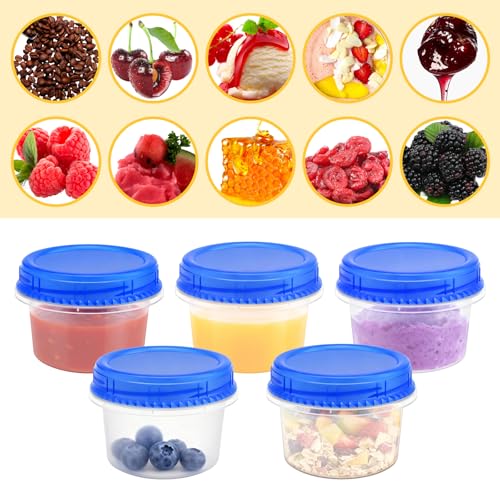 12-Pack Stackable 6 Oz Freezer Containers with Screw-On Lids