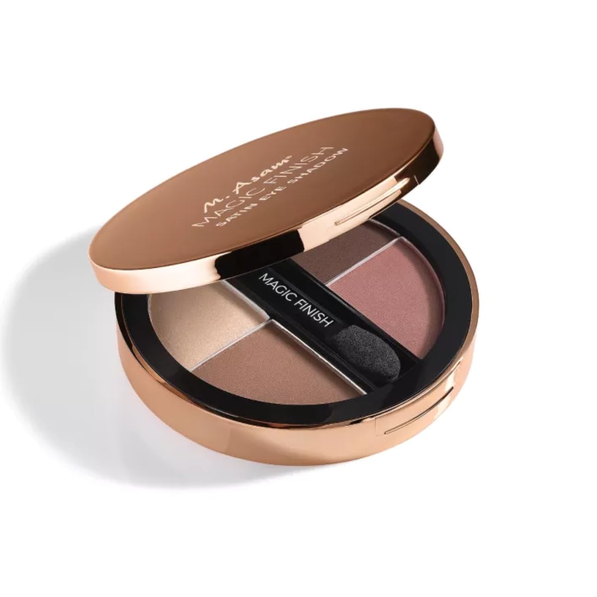 M. Asam MAGIC FINISH Eyeshadow Palette Satin Eyeshadow No. 1-4-in-1 make-up with hyaluronic acid, ultra-fine pigments, satin finish & intense color, case with mirror & applicator, 4 x 0.08 Oz