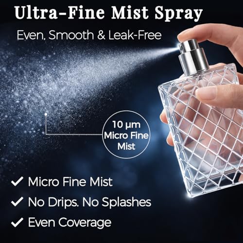 Coespewix Silver 100ML Refillable Perfume Atomizer Bottle for Travel & Gift